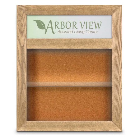 United Visual Products Outdoor Enclosed Combo Board, 42"x32", Brnz Frame/Wht Porc & Blue Spruce UVCB4232ODBZ-WHTPORC-BLSPRU
